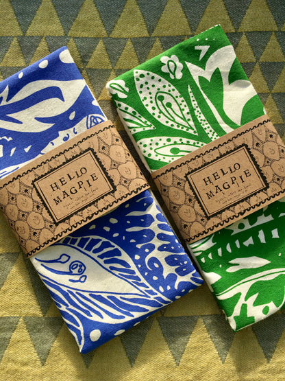 Screen Printed T-towel - Cornucopia (Green)