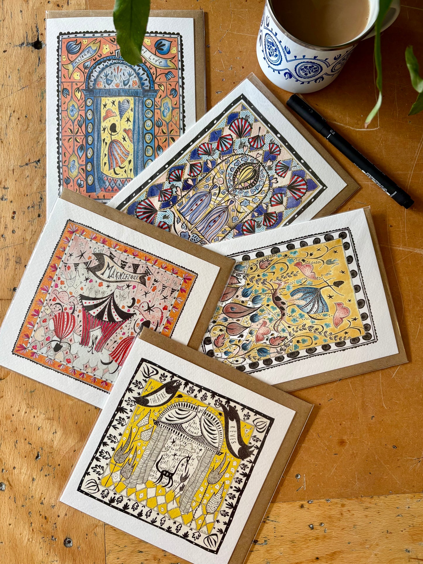 Illustrated Greetings Card (blank inside) with Kraft Brown Envelope (127mm x 177mm) - Museum of Love