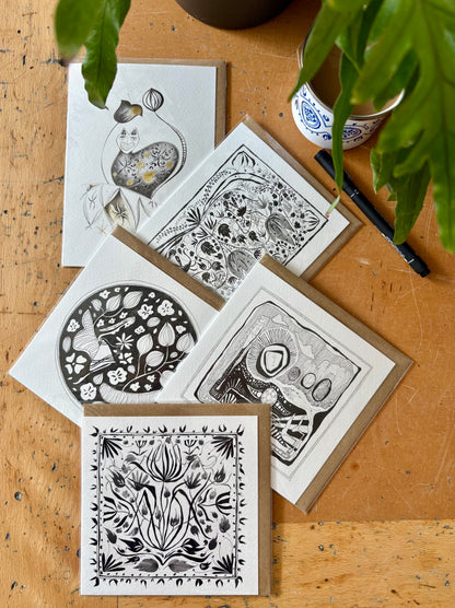 Illustrated Greetings Card (blank inside) with Kraft Brown Envelope (145mm x 145mm) - Dearly, My Beloved