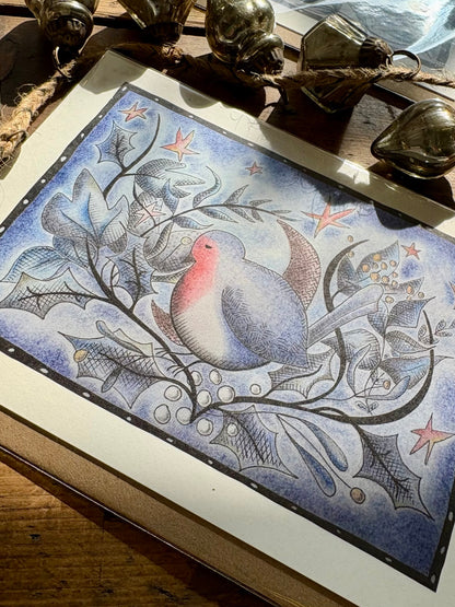 Illustrated Greetings Card (blank inside) with Kraft Brown Envelope (127mm x 177mm) - Stary, Stary Night