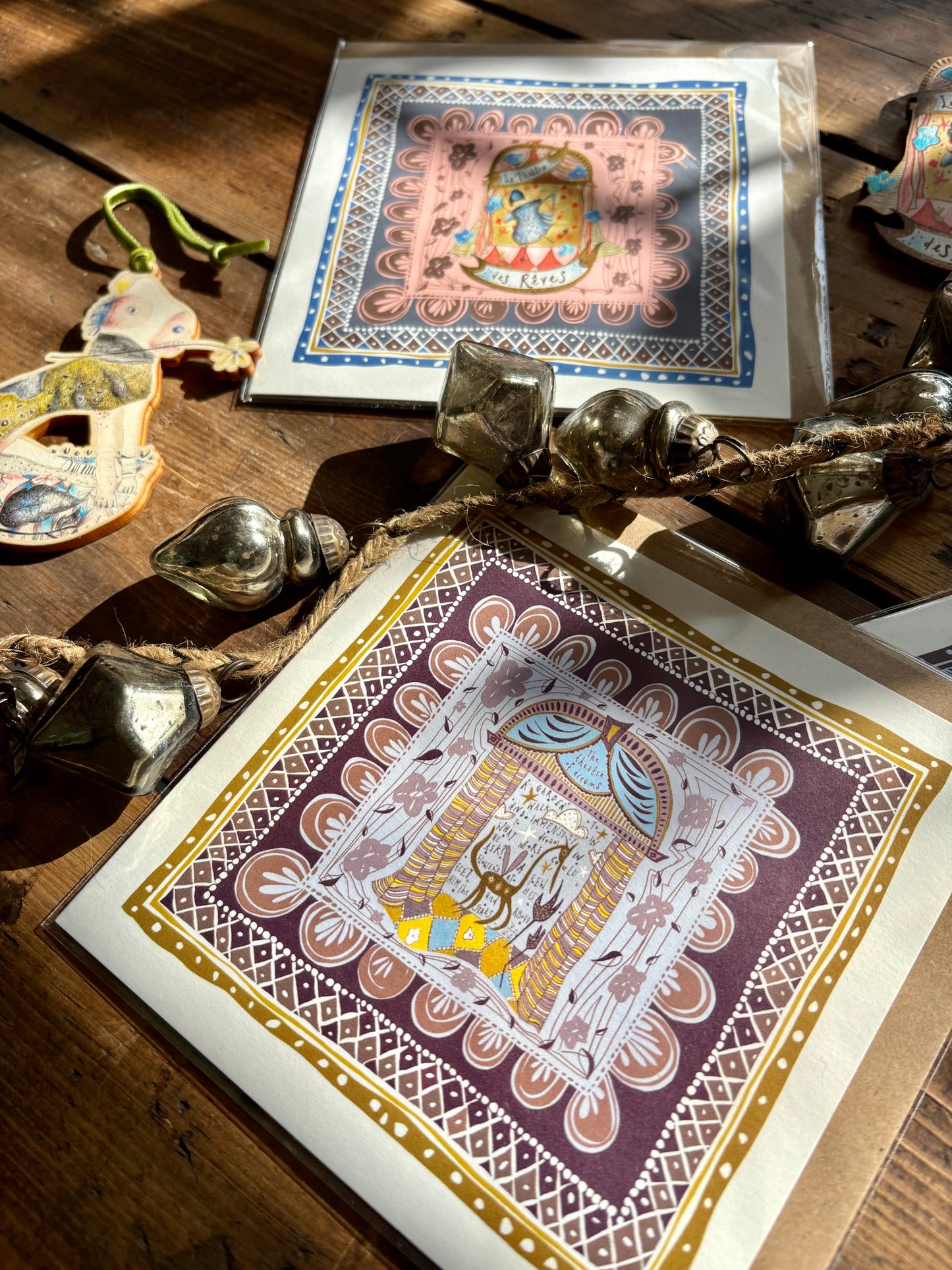 Illustrated Greetings Card (blank inside) with Kraft Brown Envelope (145mm x 145mm) - Decorative Dreams