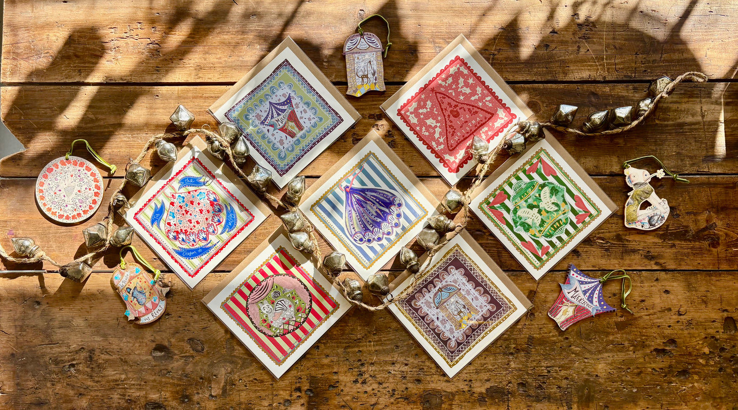 Illustrated Greetings Card (blank inside) with Kraft Brown Envelope (145mm x 145mm) - Decorative Dreams