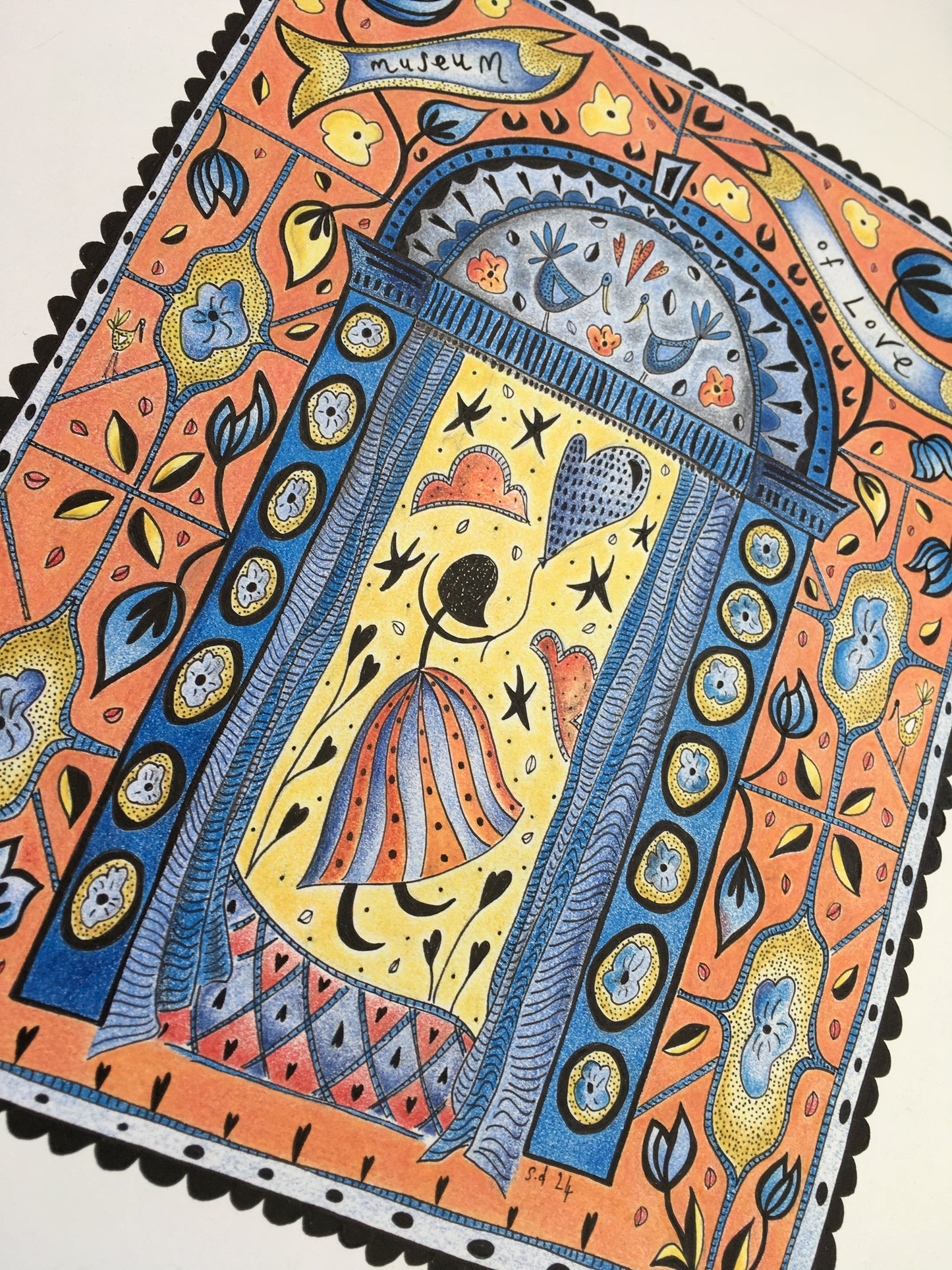 Illustrated Greetings Card (blank inside) with Kraft Brown Envelope (127mm x 177mm) - Museum of Love