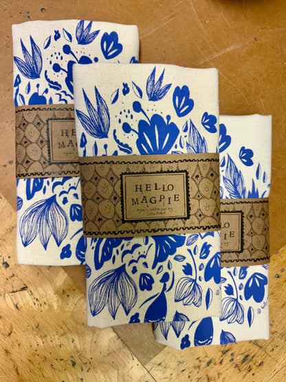 Screen Printed Tote Bags - Diamonds and Birds (Purple)