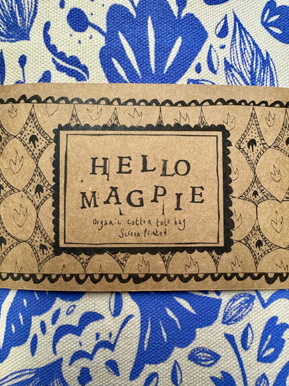 Screen Printed Tote Bags - Diamonds and Birds (Purple)