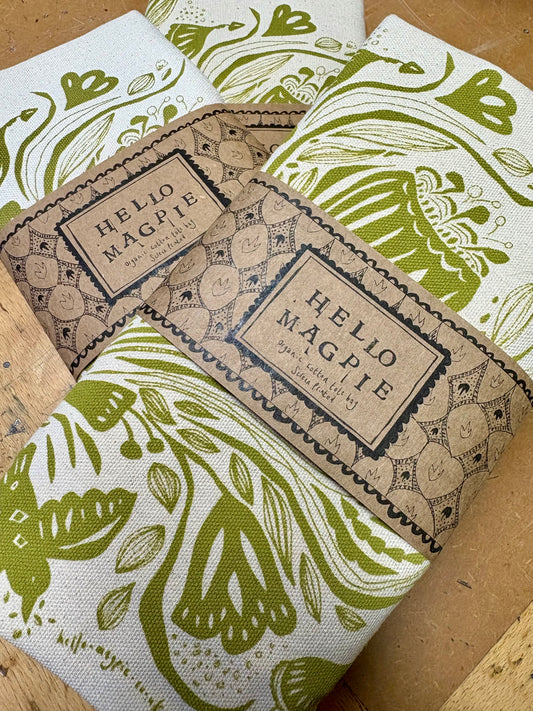 Screen Printed Tote Bags - Bouquet (gold)