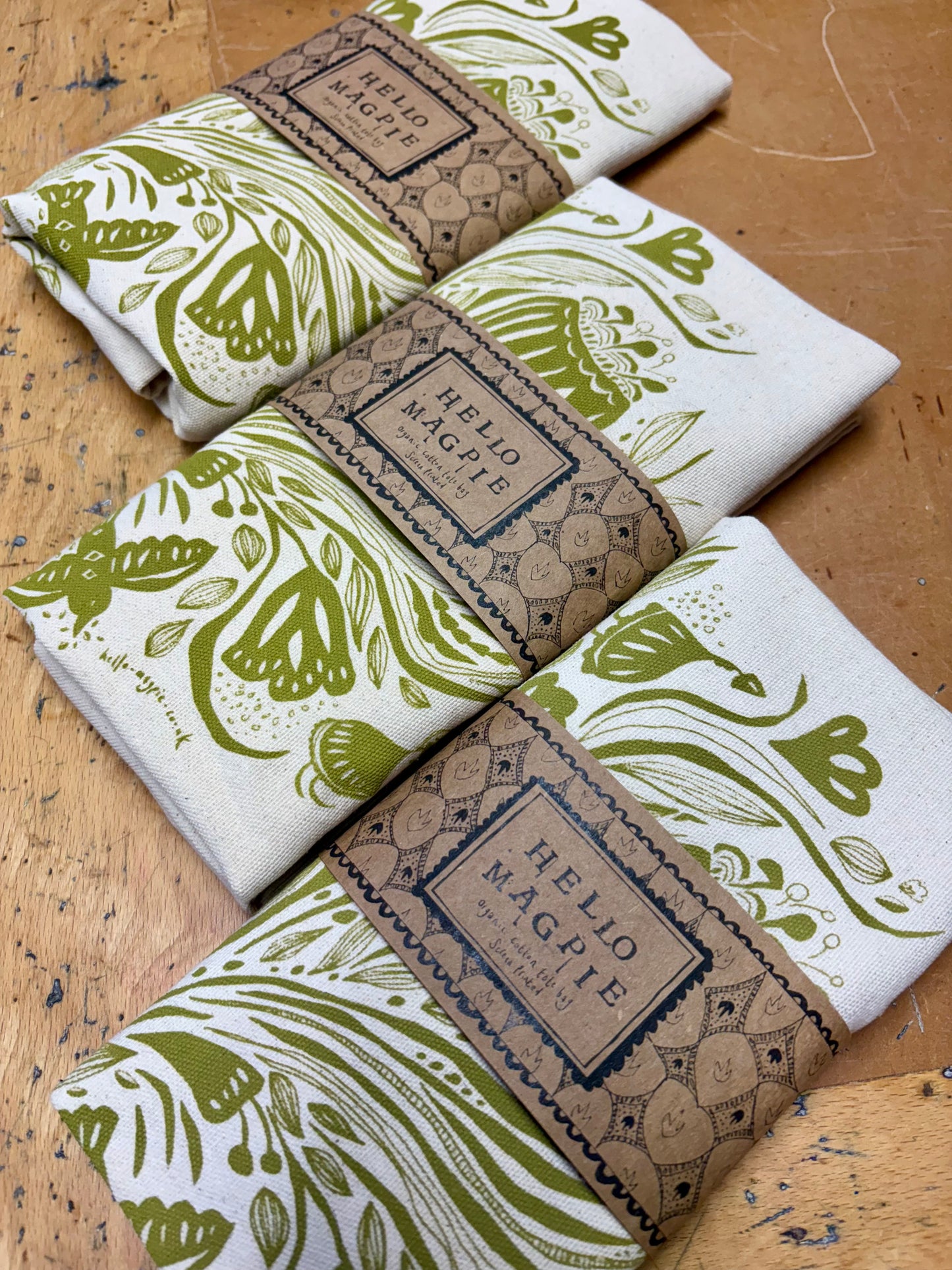 Screen Printed Tote Bags - Bouquet (gold)