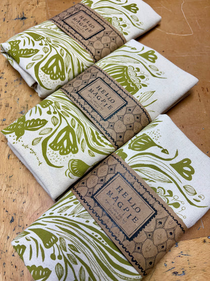 Screen Printed Tote Bags - Bouquet (gold)