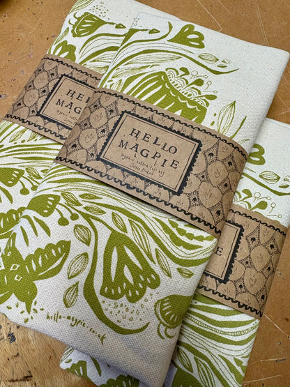 Screen Printed Tote Bags - Bouquet (gold)