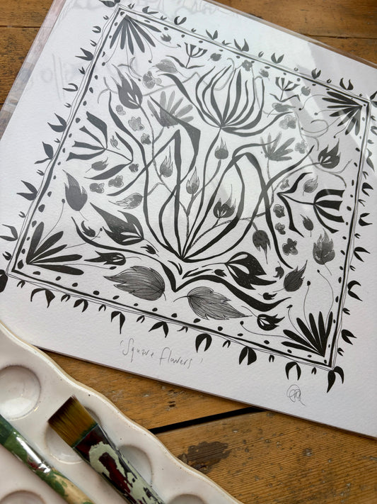 Fine Art Giclée Print - ‘Square Flowers’