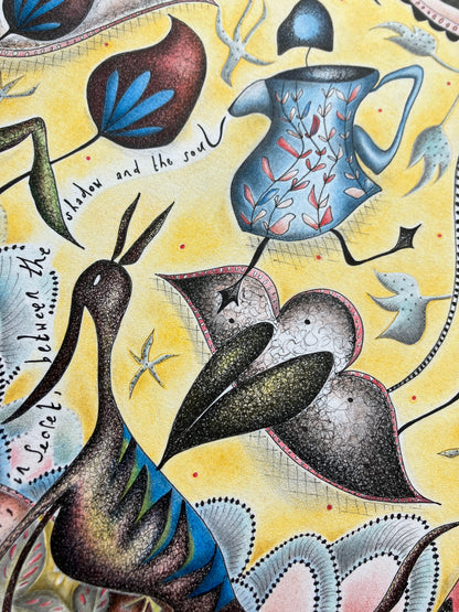 Illustrated Greetings Card (blank inside) with Kraft Brown Envelope (145mm x 145mm) - Between the shadows