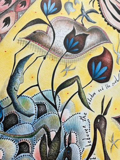 Illustrated Greetings Card (blank inside) with Kraft Brown Envelope (145mm x 145mm) - Between the shadows