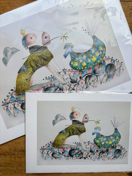 Fine Art Giclée Print - ‘My Friend Brings Me Flowers’