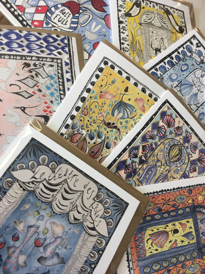 Illustrated Greetings Card (blank inside) with Kraft Brown Envelope (127mm x 177mm) - Museum of Love