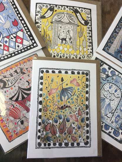 Illustrated Greetings Card (blank inside) with Kraft Brown Envelope (127mm x 177mm) - Sweet Sixty