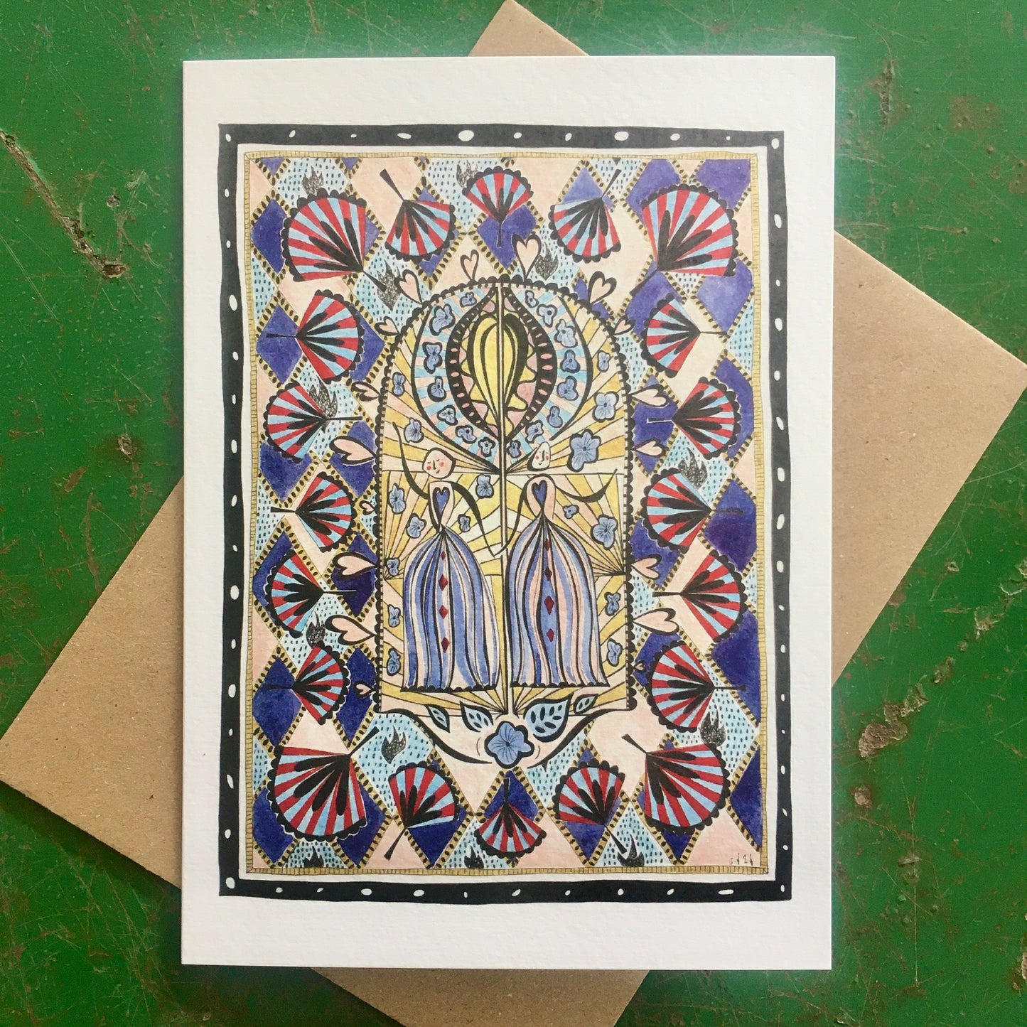 Illustrated Greetings Card (blank inside) with Kraft Brown Envelope (127mm x 177mm) - The Golden Gates