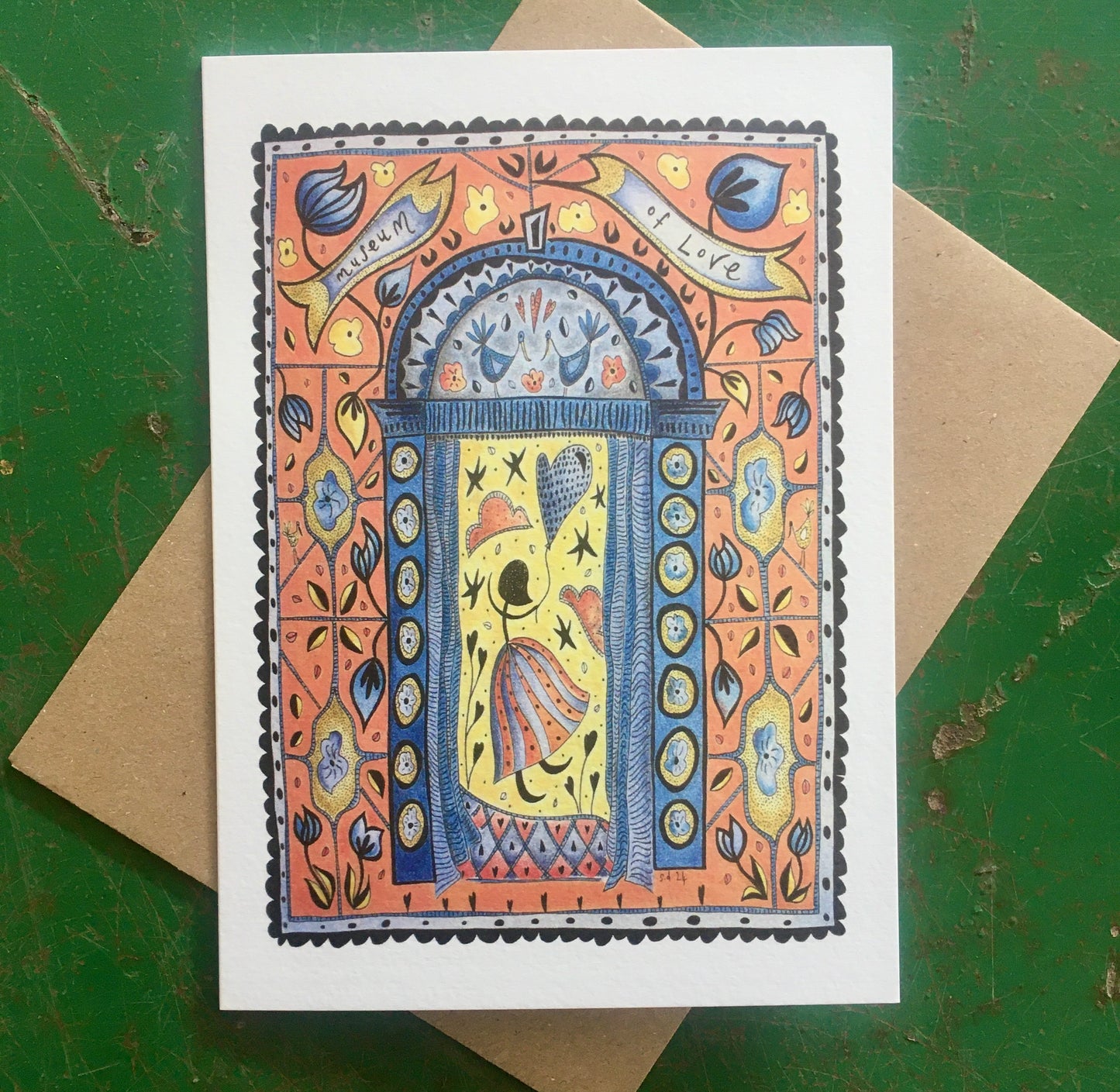 Illustrated Greetings Card (blank inside) with Kraft Brown Envelope (127mm x 177mm) - Museum of Love