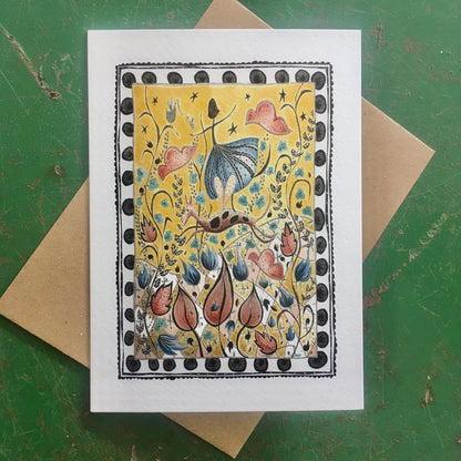 Illustrated Greetings Card (blank inside) with Kraft Brown Envelope (127mm x 177mm) - Sweet Sixty