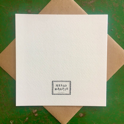 Illustrated Greetings Card (blank inside) with Kraft Brown Envelope (145mm x 145mm) - Xmas Purr-fection