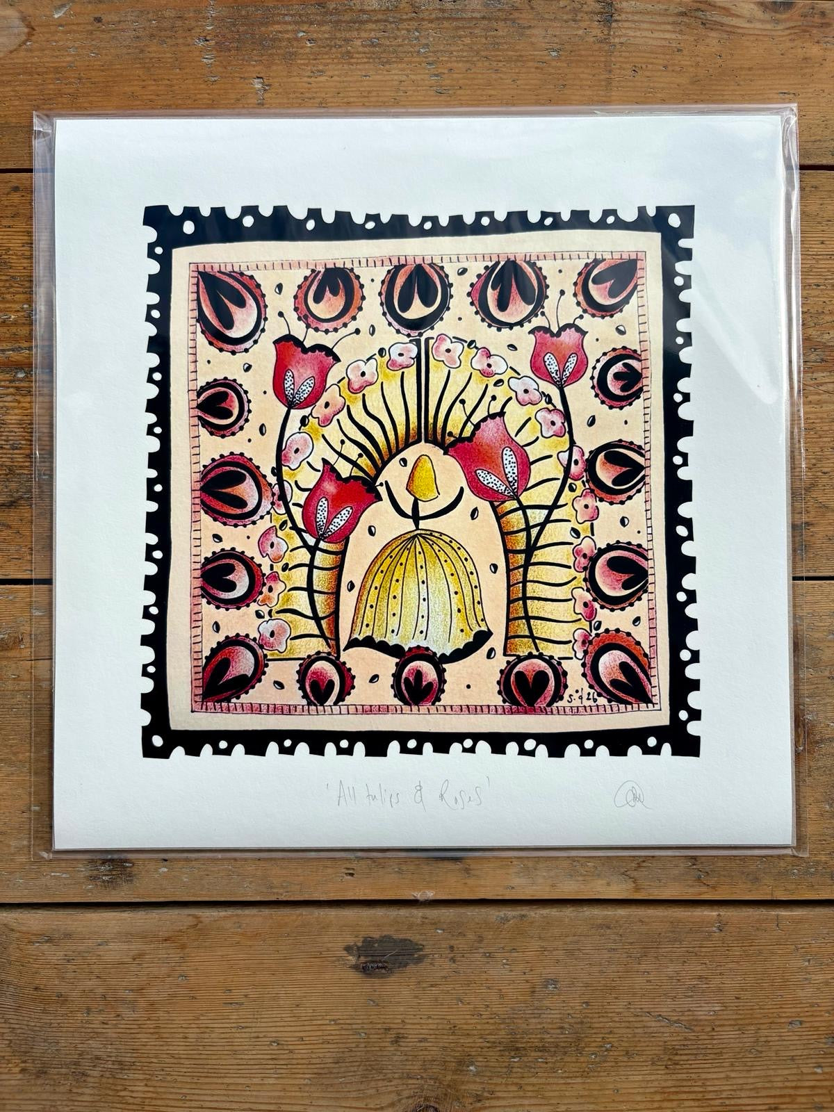 Fine Art Giclée Print - ‘All tulips and roses’ from ‘The Stamp Collection’