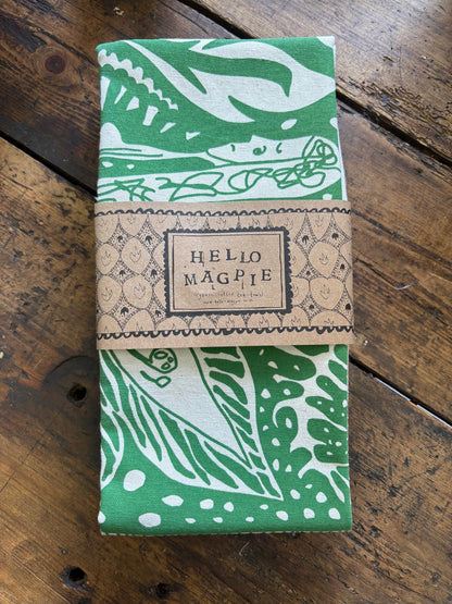 Screen Printed T-towel - Cornucopia (Green)