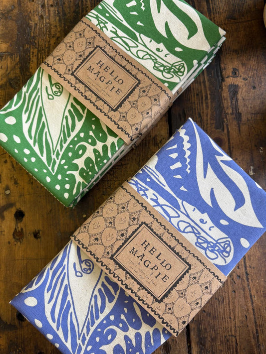 Screen Printed T-towel - Cornucopia (Green)